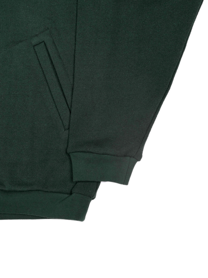 SILK/COTTON LOOPBACK FLEECE HALF ZIP SHIRTS｜GREEN