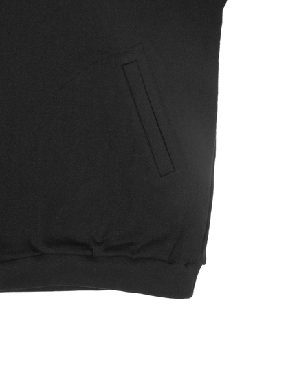 SILK/COTTON LOOPBACK FLEECE HALF ZIP SHIRTS｜BLACK