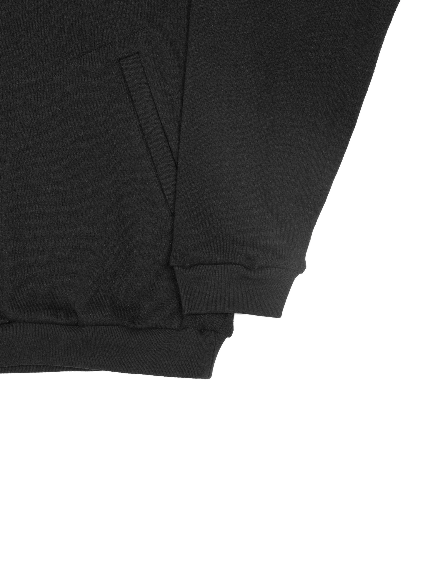SILK/COTTON LOOPBACK FLEECE HALF ZIP SHIRTS｜BLACK