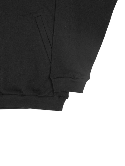 SILK/COTTON LOOPBACK FLEECE HALF ZIP SHIRTS｜BLACK