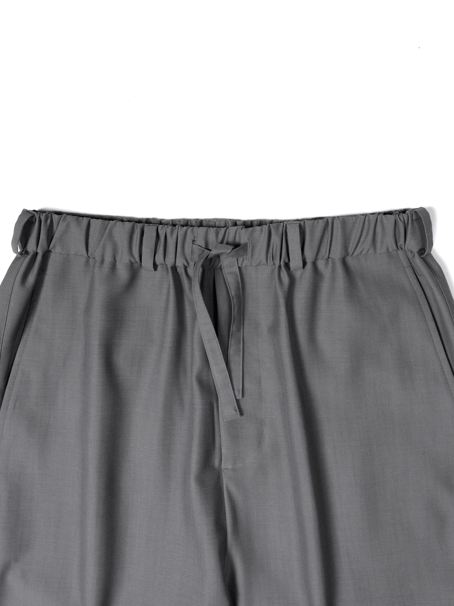 Super130's WORSTED WOOL TROPICAL EASY PANTS｜LIGHT GRAY
