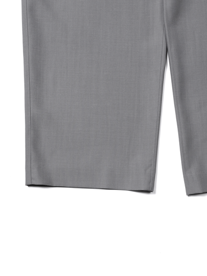 Super130's WORSTED WOOL TROPICAL EASY PANTS｜LIGHT GRAY