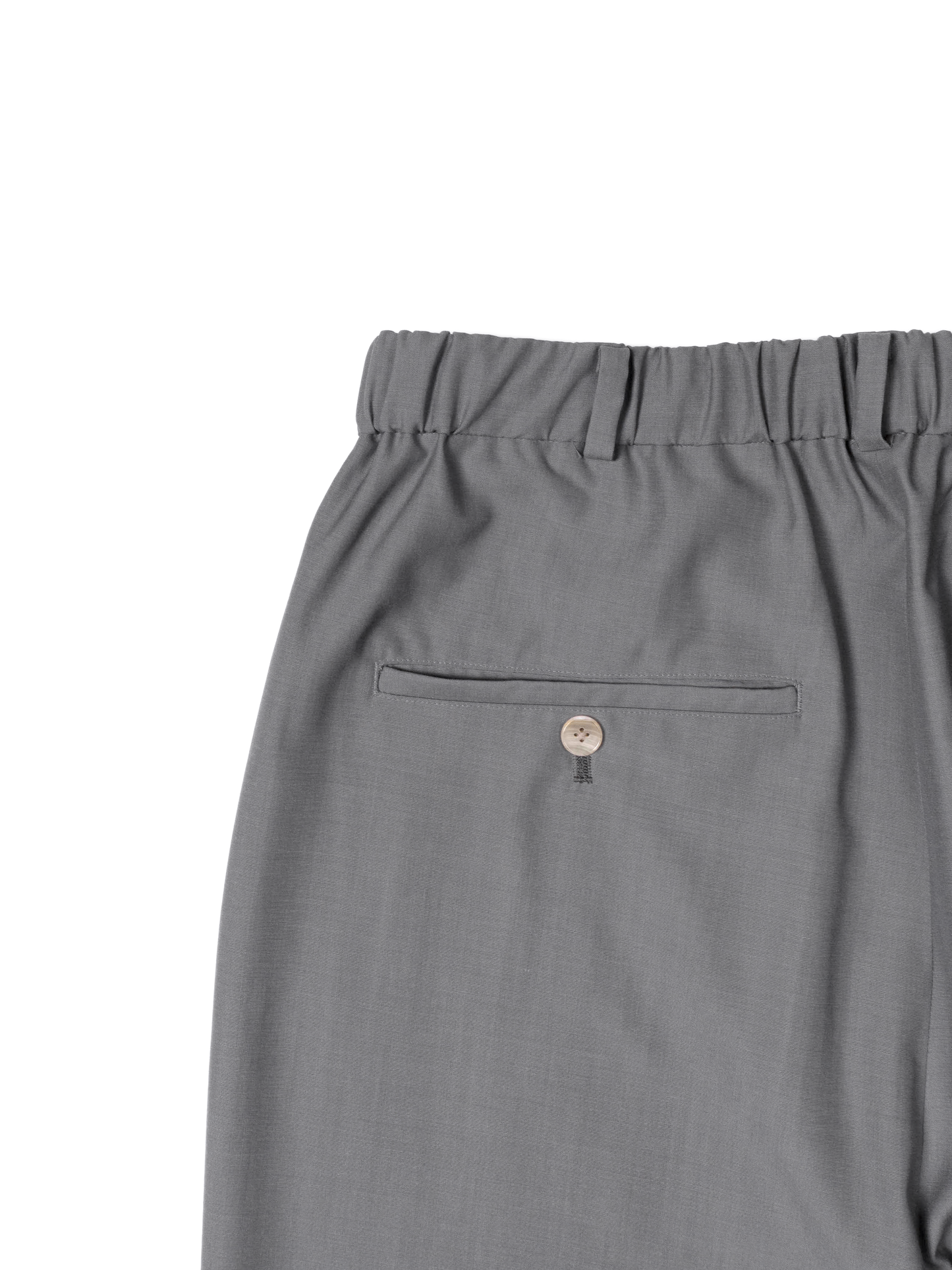 Super130's WORSTED WOOL TROPICAL EASY PANTS｜LIGHT GRAY