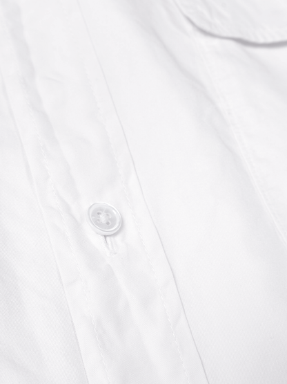 FINX COTTON GARMENT WASHED DOUBLE POCKET SHIRTS｜WHITE