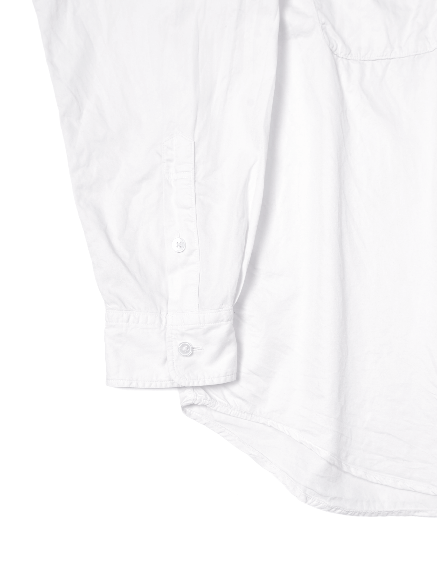 FINX COTTON GARMENT WASHED DOUBLE POCKET SHIRTS｜WHITE