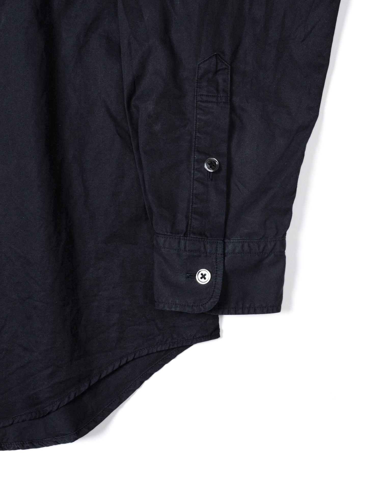 FINX COTTON GARMENT DYED DOUBLE POCKET SHIRTS｜NAVY
