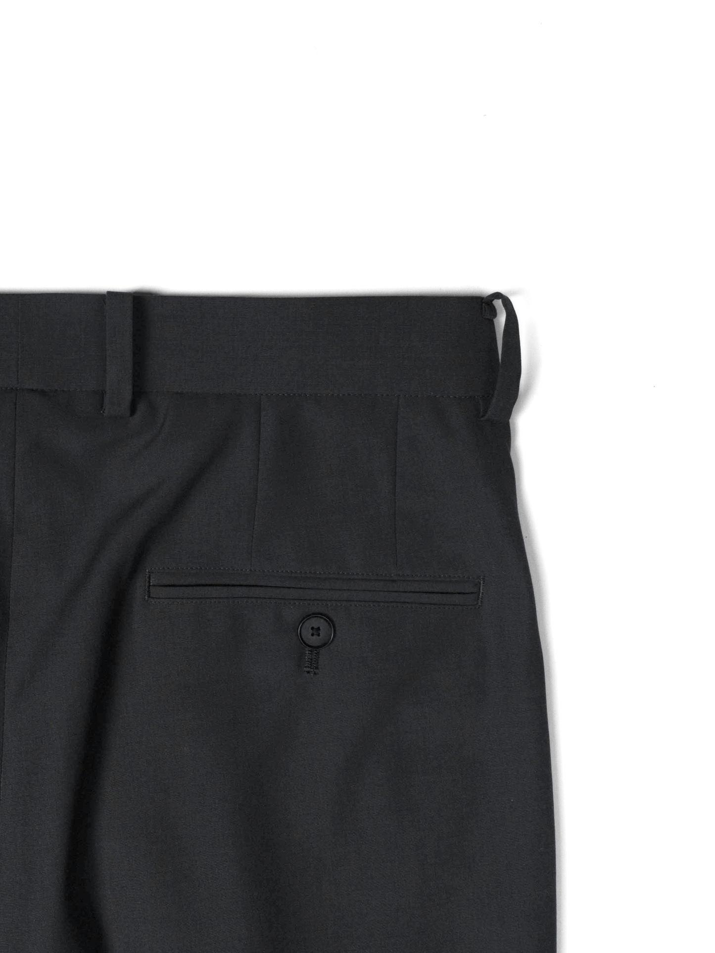 Super130's WORSTED WOOL TROPICAL STRAIGHT SLACKS｜CHARCOAL