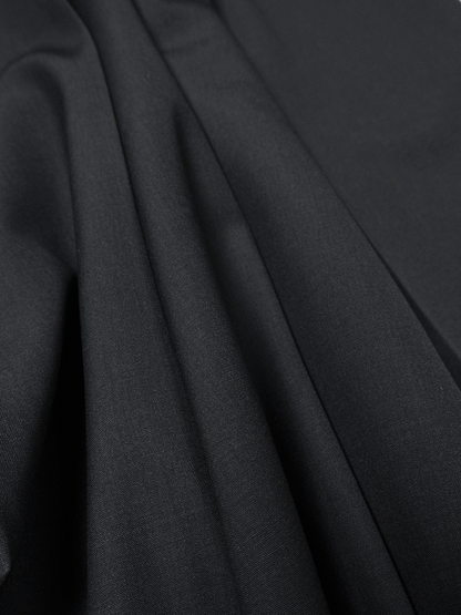 Super130's WORSTED WOOL TROPICAL STRAIGHT SLACKS｜CHARCOAL