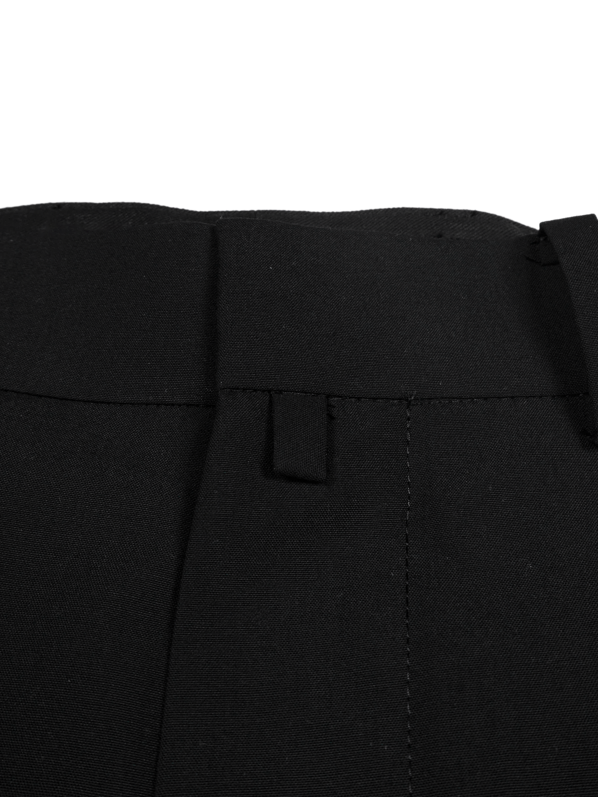 Super130's WORSTED WOOL TROPICAL STRAIGHT SLACKS|BLACK – Cornier Super130's WORSTED WOOL TROPICAL STRAIGHT SLACKS|BLACK – Cornier