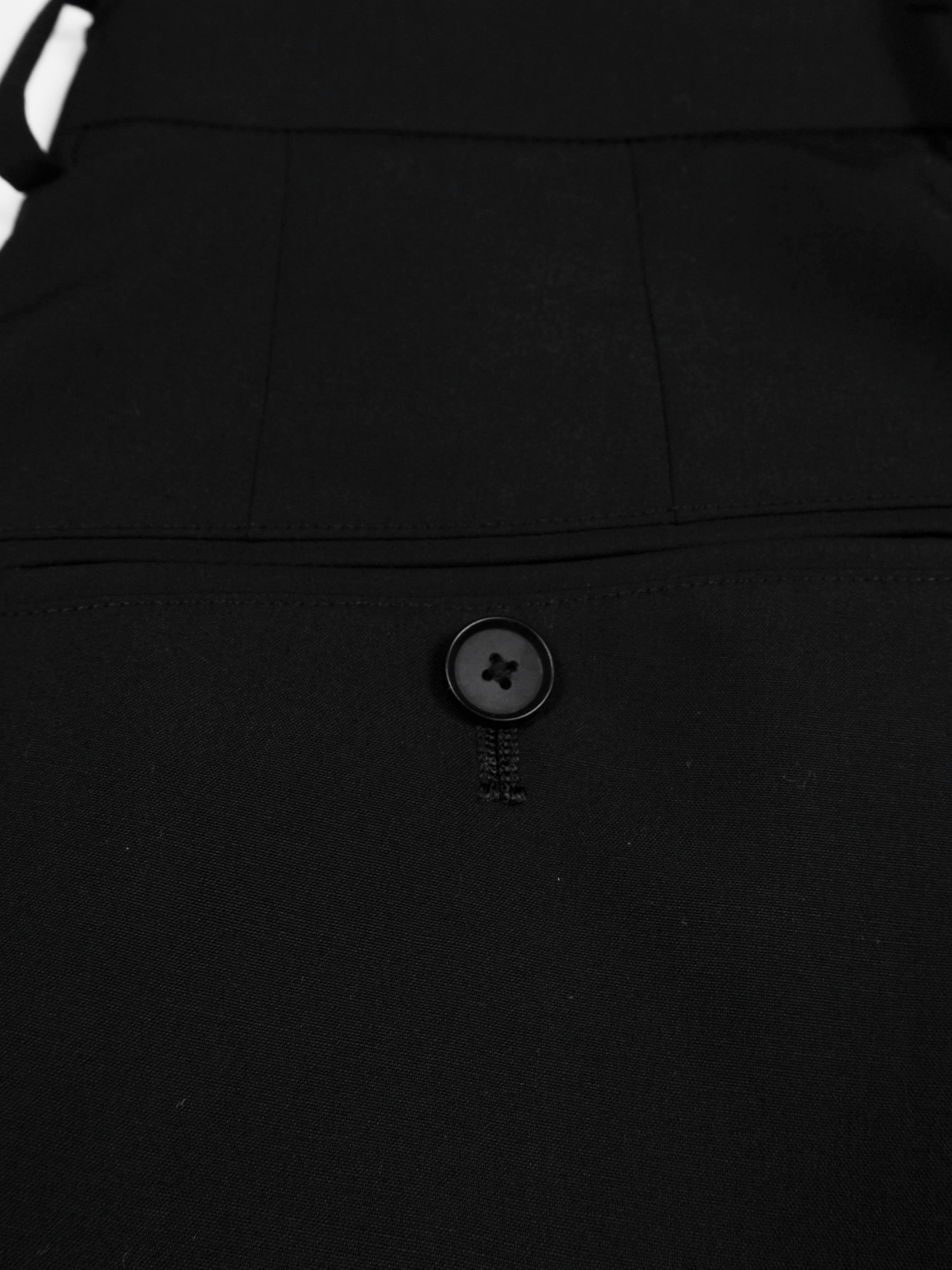 Super130's WORSTED WOOL TROPICAL STRAIGHT SLACKS｜BLACK