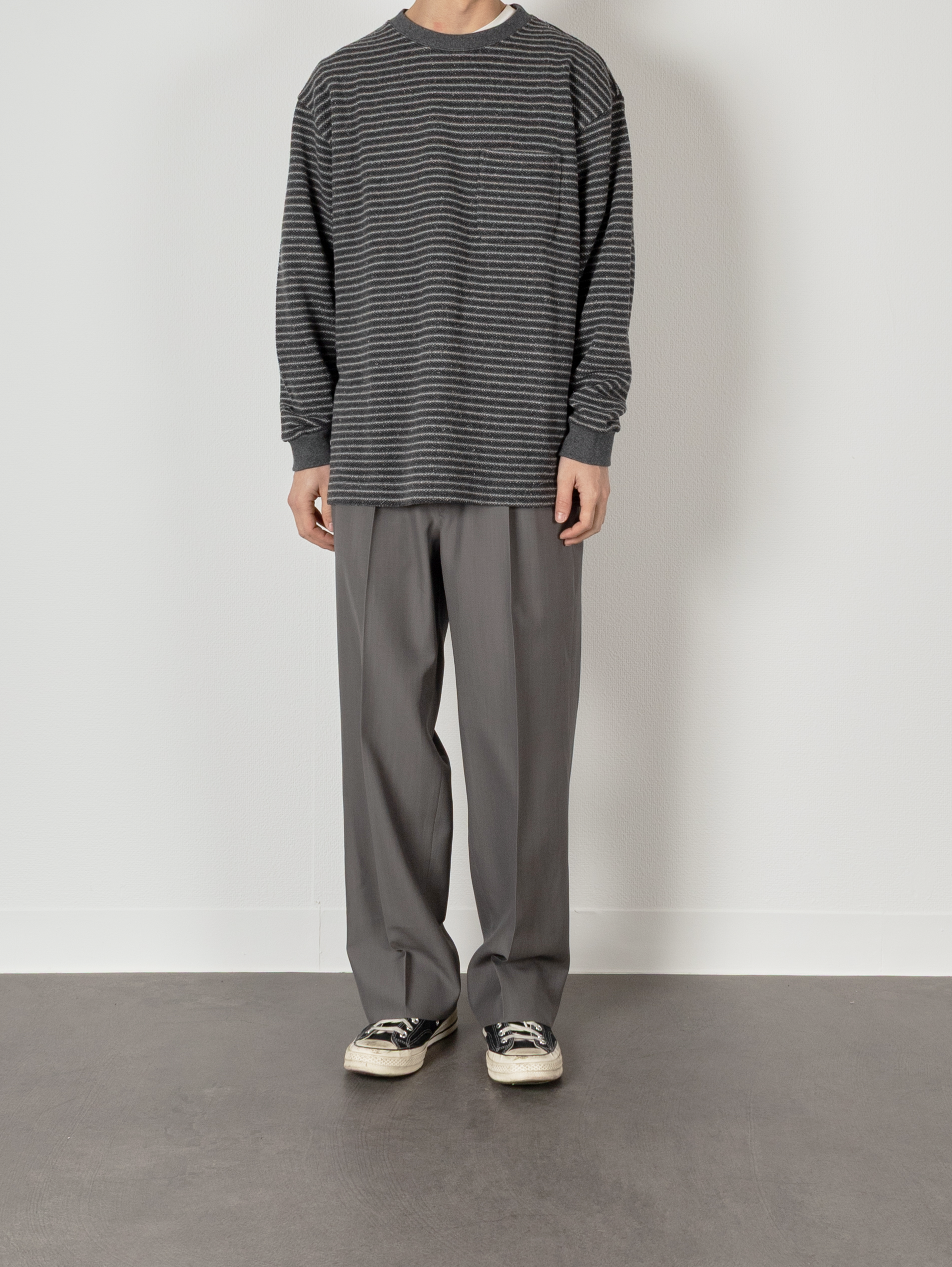 Super130's WORSTED WOOL TROPICAL SLACKS|LIGHT GRAY – Cornier Super130's WORSTED WOOL TROPICAL SLACKS|LIGHT GRAY – Cornier
