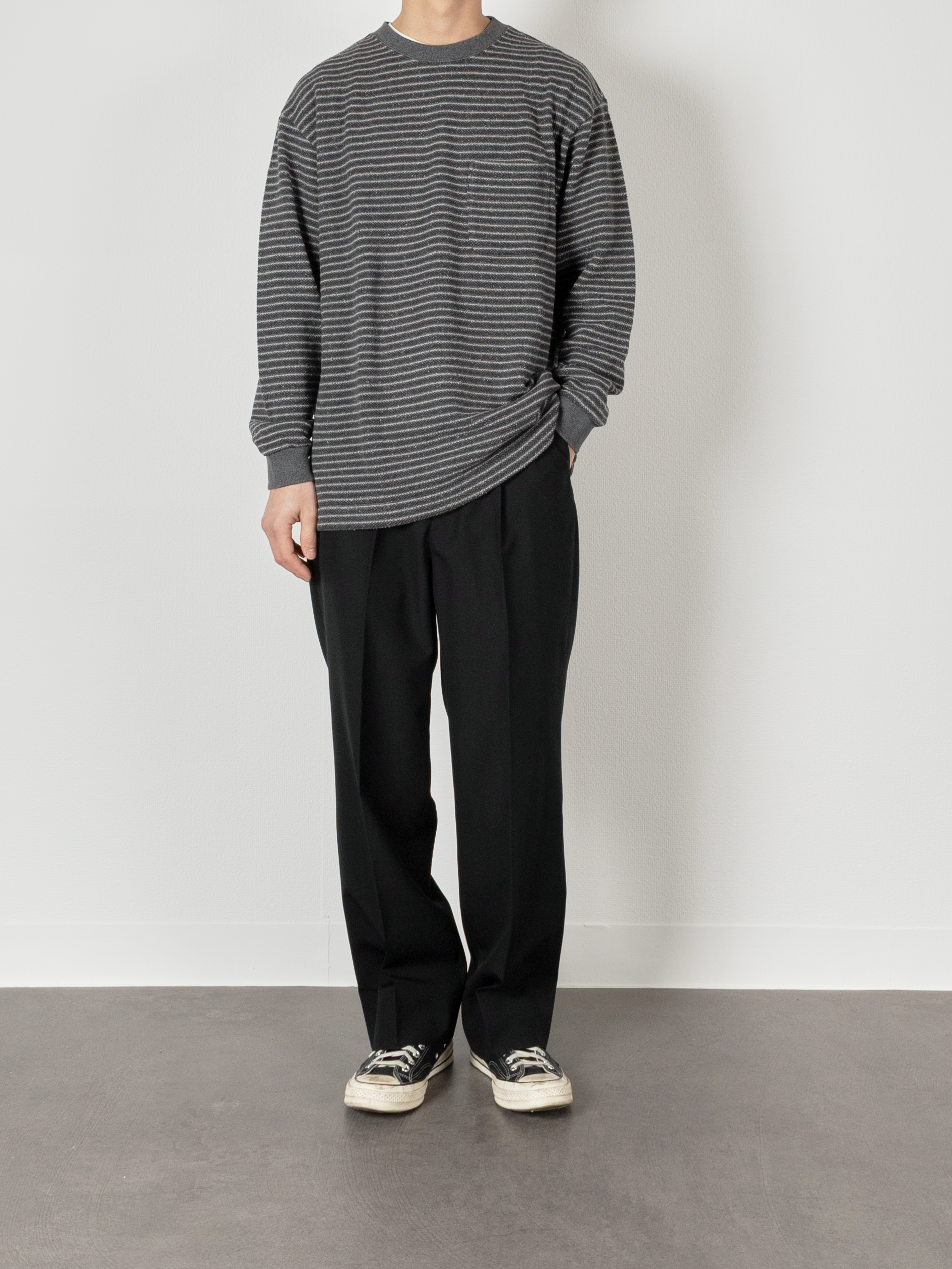 Model 176cm/62kg size M color GRAY着用