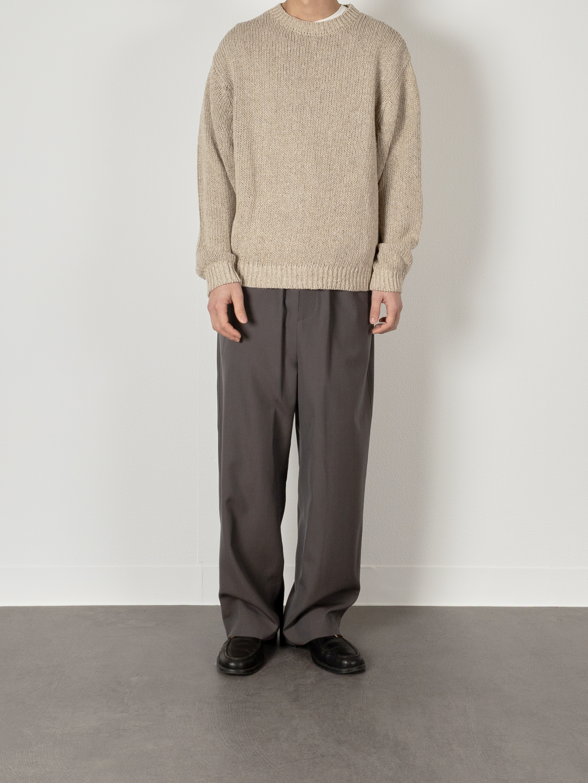 Super130's WORSTED WOOL TROPICAL EASY PANTS|ASH TAUPE – Cornier Super130's WORSTED WOOL TROPICAL EASY PANTS|ASH TAUPE – Cornier