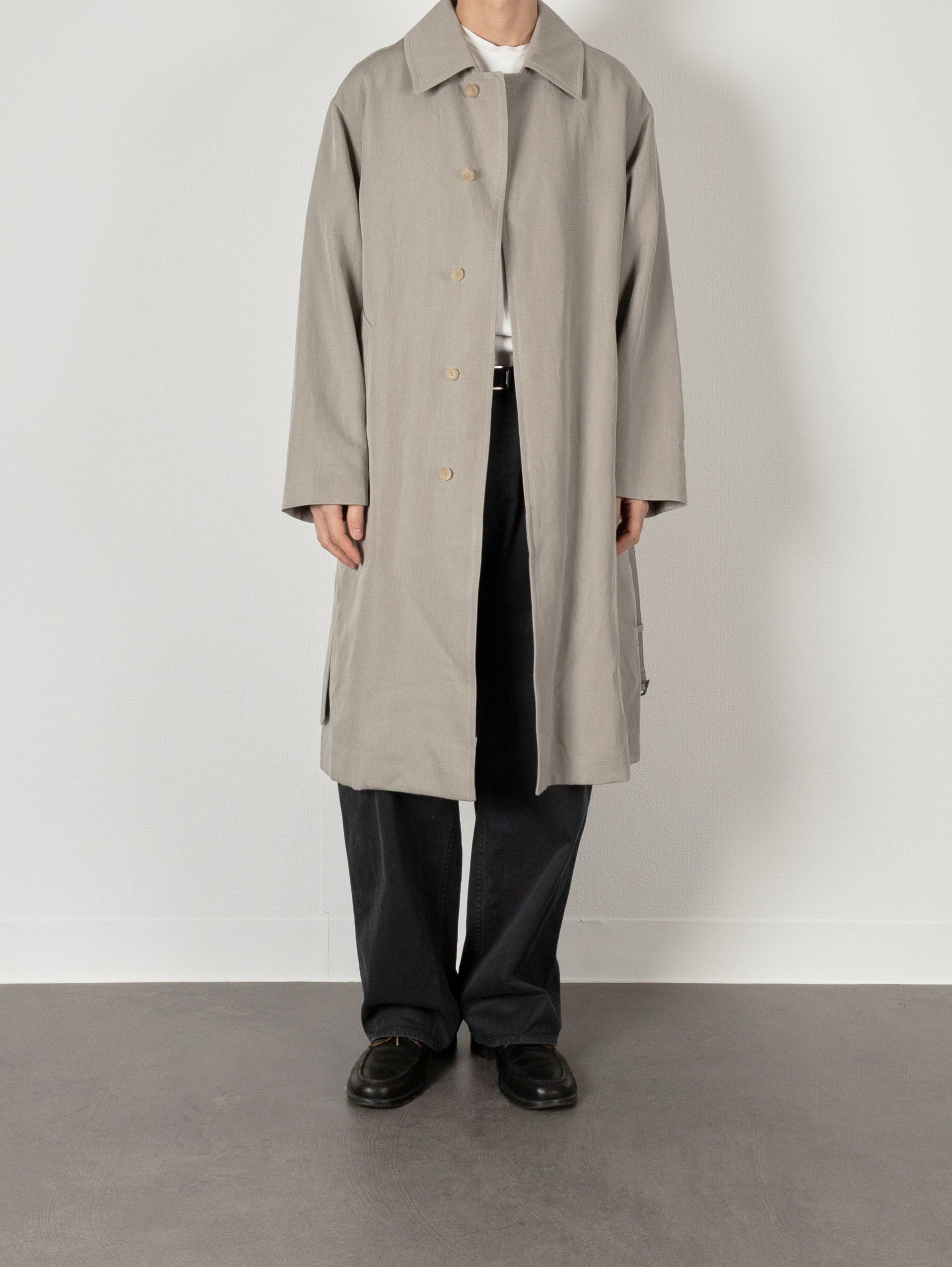 SILK/LINEN FADED GABARDINE BALMACAAN COAT|ICE GRAY – Cornier SILK/LINEN FADED GABARDINE BALMACAAN COAT|ICE GRAY – Cornier