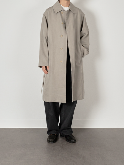 SILK/LINEN FADED GABARDINE BALMACAAN COAT|ICE GRAY – Cornier SILK/LINEN FADED GABARDINE BALMACAAN COAT|ICE GRAY – Cornier