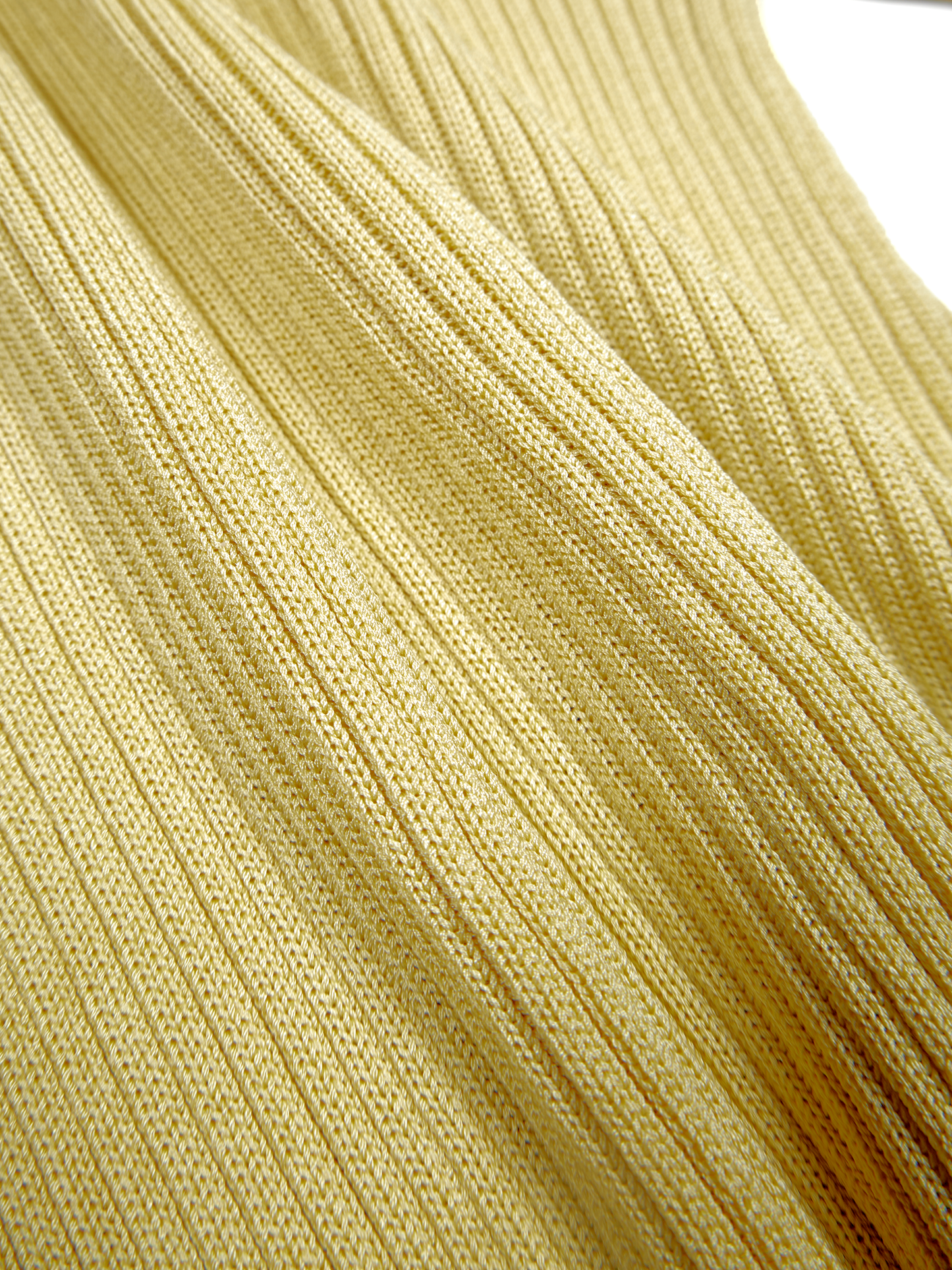 HIGH-TWIST SILK RIB KNIT PULLOVER｜YELLOW