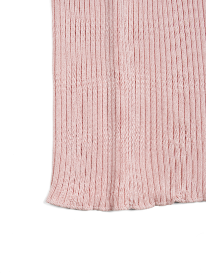 HIGH-TWIST SILK RIB KNIT PULLOVER｜PINK