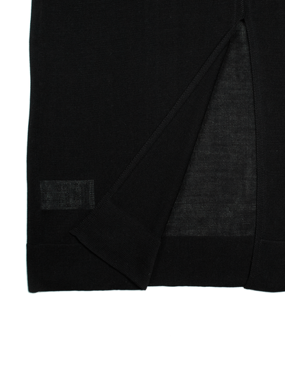 HIGH-TWIST SILK KNIT DRESS｜BLACK