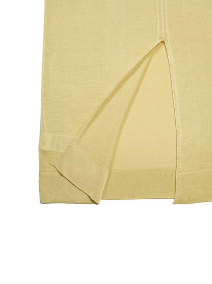 HIGH-TWIST SILK KNIT DRESS｜YELLOW