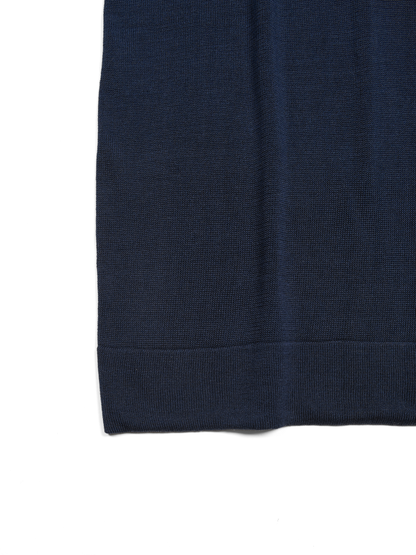 HIGH-TWIST SILK KNIT DRESS｜NAVY