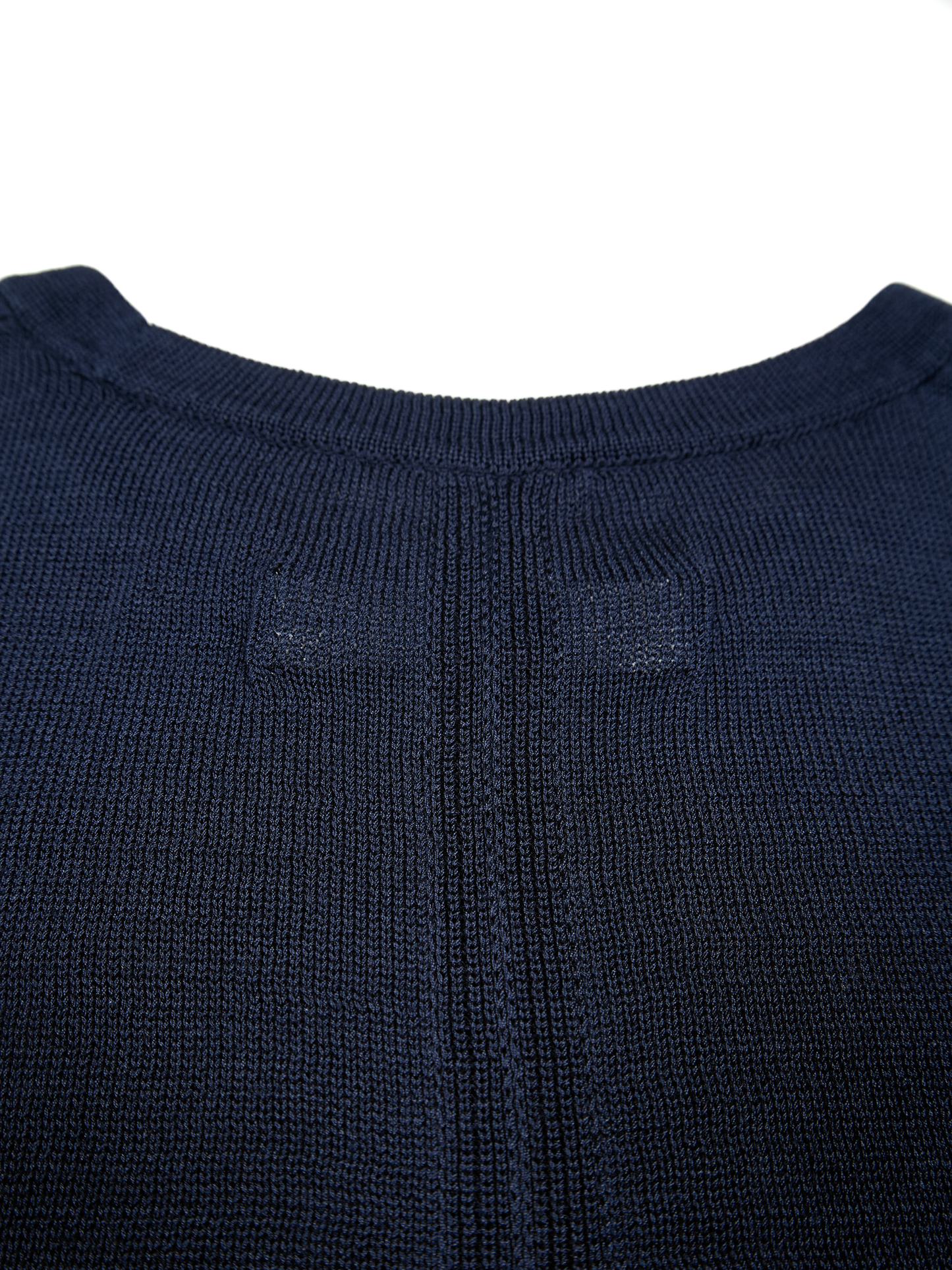 HIGH-TWIST SILK KNIT DRESS｜NAVY