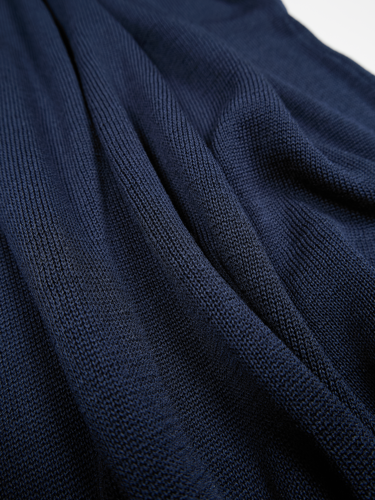 HIGH-TWIST SILK KNIT DRESS｜NAVY