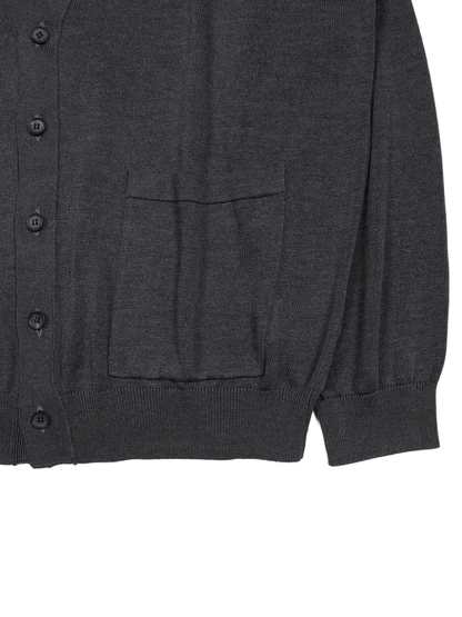 HIGH-TWIST 3PLY SILK KNIT CARDIGAN｜TOP CHARCOAL