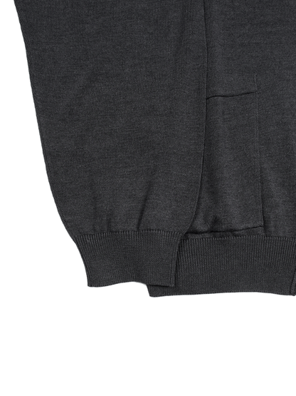 HIGH-TWIST 3PLY SILK KNIT CARDIGAN｜TOP CHARCOAL