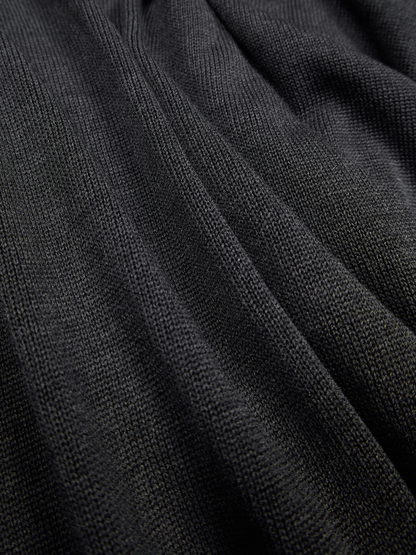 HIGH-TWIST 3PLY SILK KNIT CARDIGAN｜TOP CHARCOAL