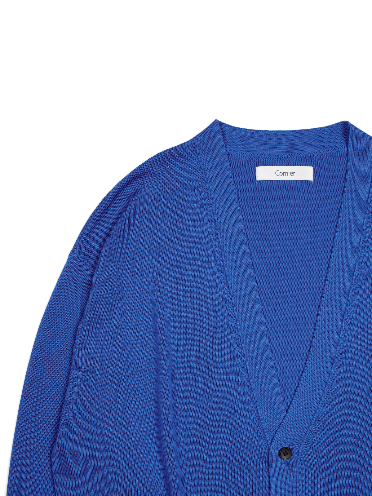 HIGH-TWIST 3PLY SILK KNIT CARDIGAN|BLUE – Cornier HIGH-TWIST 3PLY SILK KNIT CARDIGAN|BLUE – Cornier