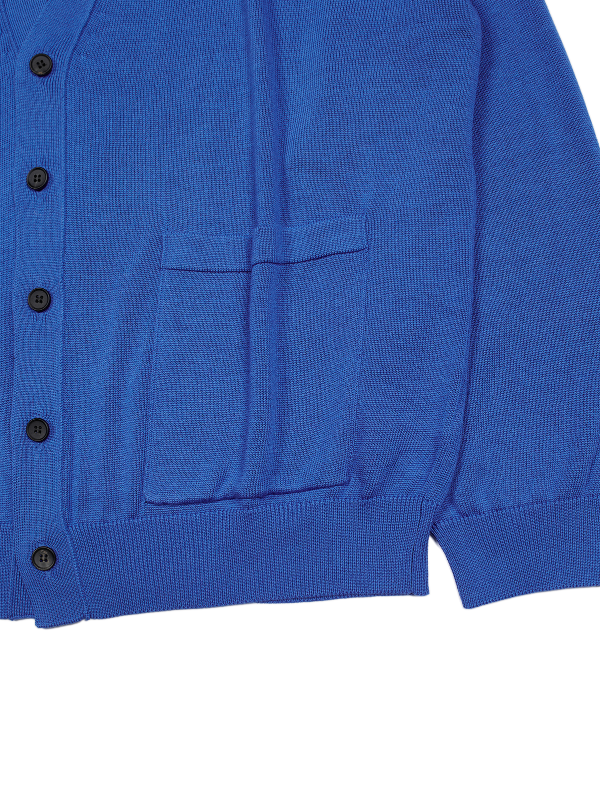 HIGH-TWIST 3PLY SILK KNIT CARDIGAN|BLUE – Cornier HIGH-TWIST 3PLY SILK KNIT CARDIGAN|BLUE – Cornier