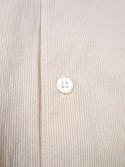 FINX COTTON LIGHT CORD LANE STRIPE SHIRTS｜YELLOW STRIPE