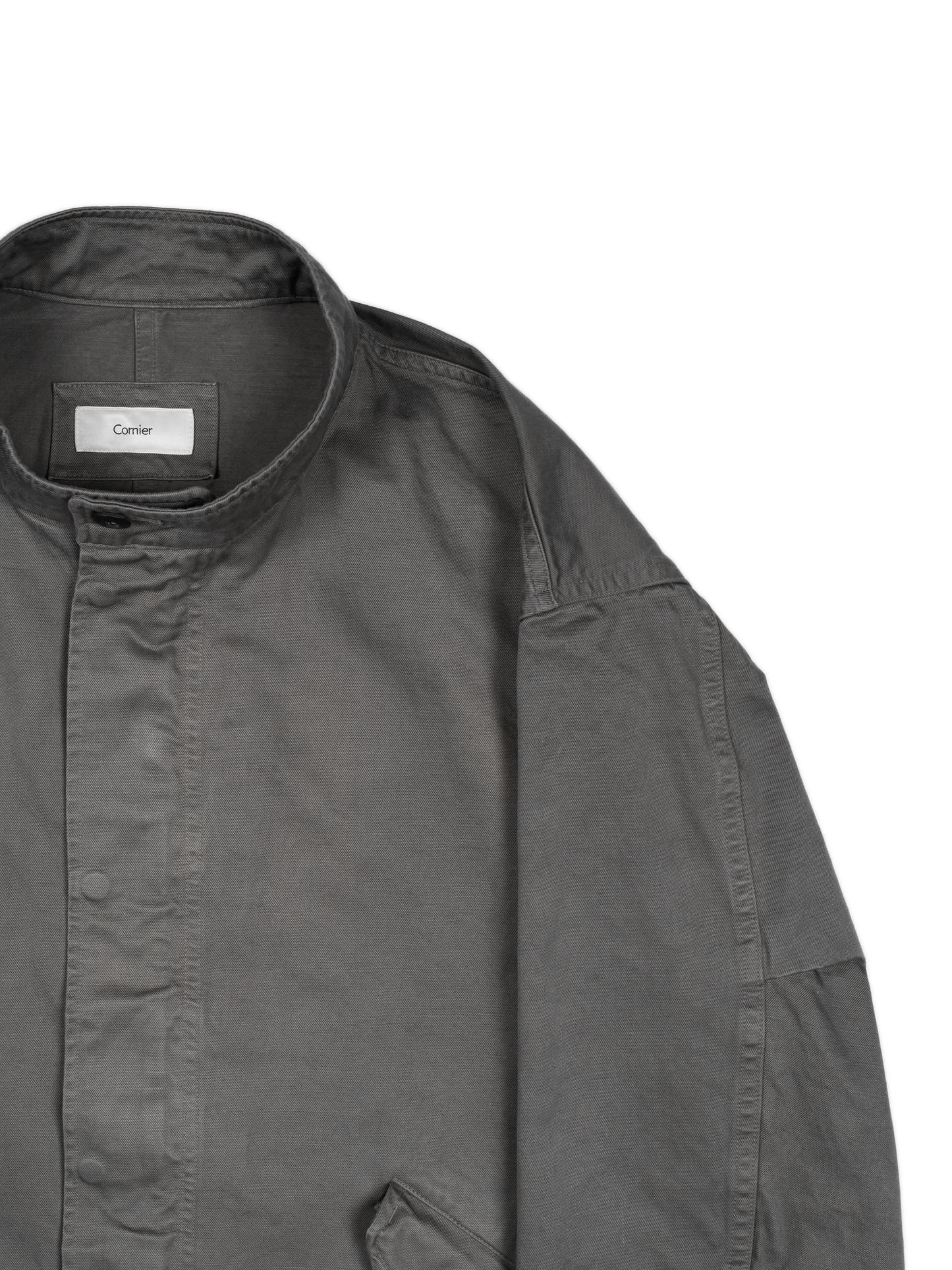 GARMENT DYED FINX/ZIMBABWE COTTON M-65 FISHTAIL COAT｜GRAY