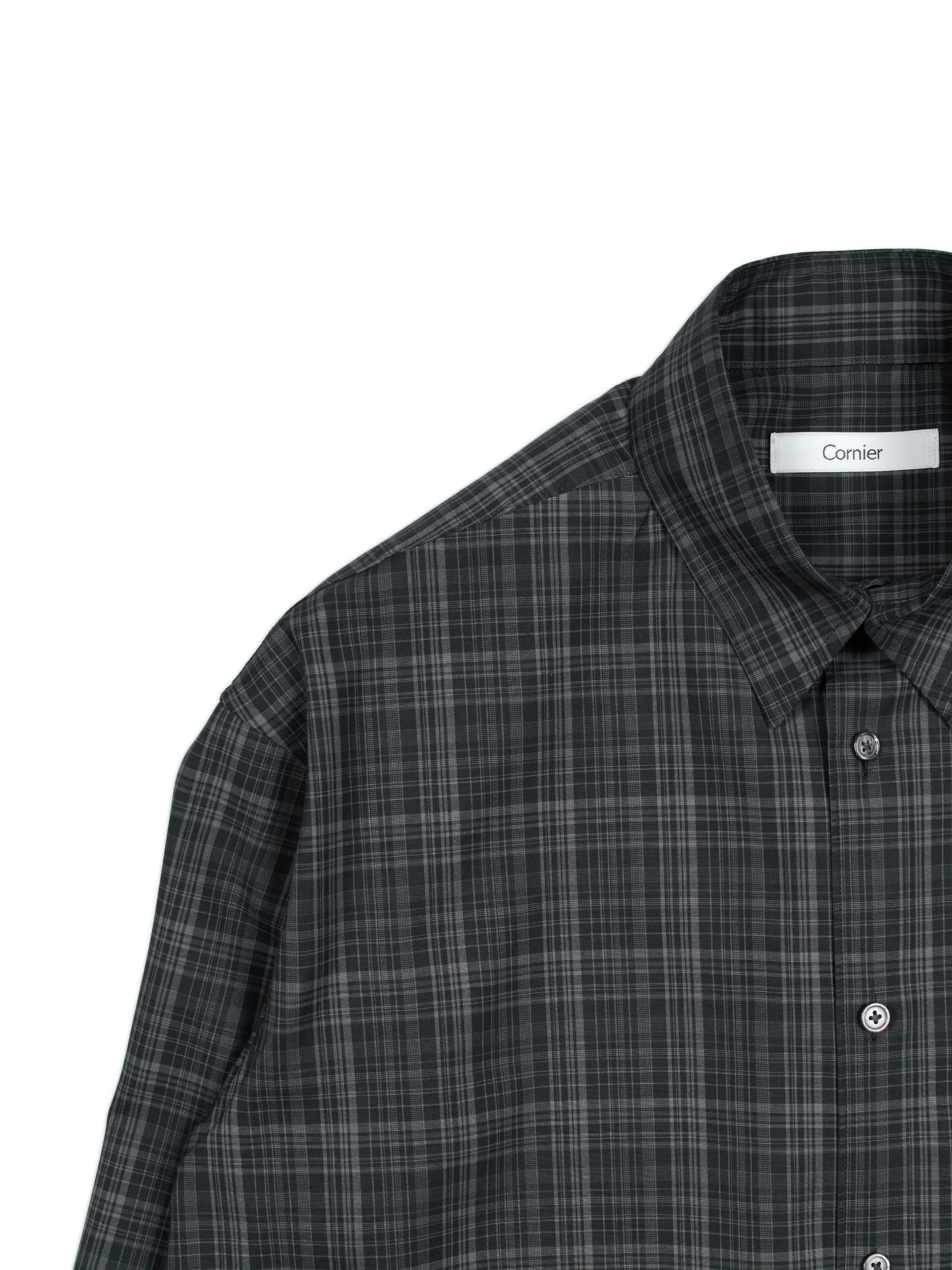 Super180's WORSTED WOOL CHECK SHIRTS｜CHARCOAL CHECK
