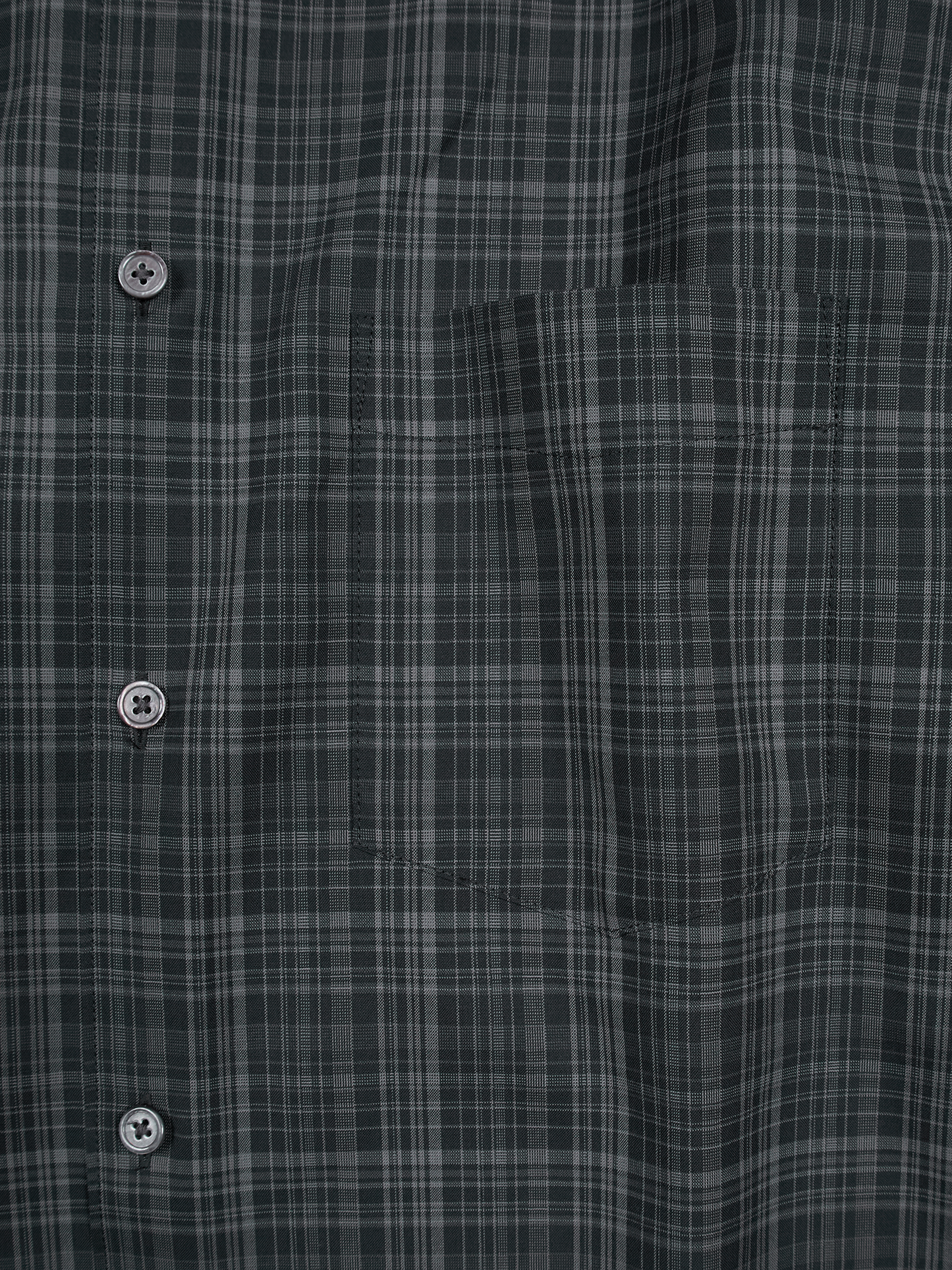 Super180's WORSTED WOOL CHECK SHIRTS｜CHARCOAL CHECK
