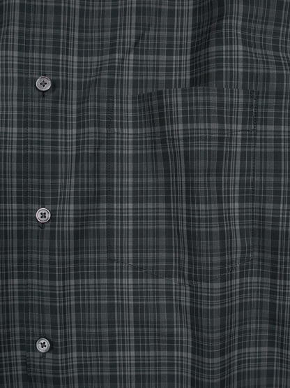 Super180's WORSTED WOOL CHECK SHIRTS｜CHARCOAL CHECK