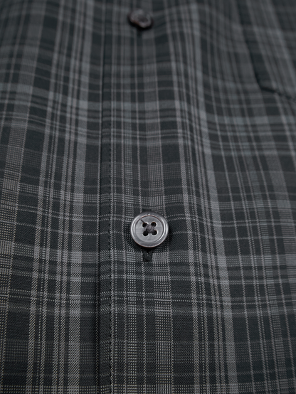 Super180's WORSTED WOOL CHECK SHIRTS｜CHARCOAL CHECK