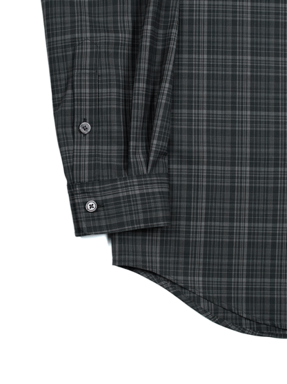 Super180's WORSTED WOOL CHECK SHIRTS｜CHARCOAL CHECK