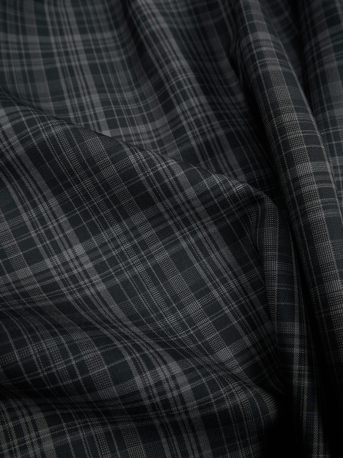 Super180's WORSTED WOOL CHECK SHIRTS｜CHARCOAL CHECK