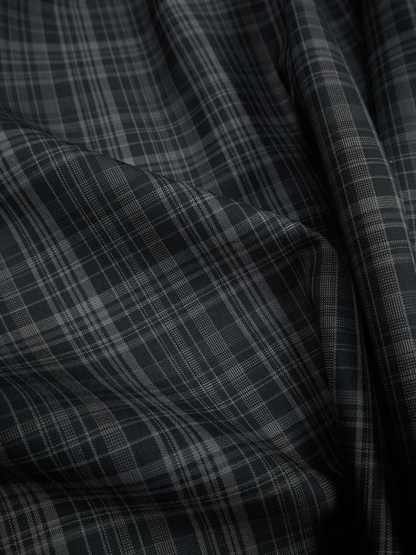 Super180's WORSTED WOOL CHECK SHIRTS｜CHARCOAL CHECK