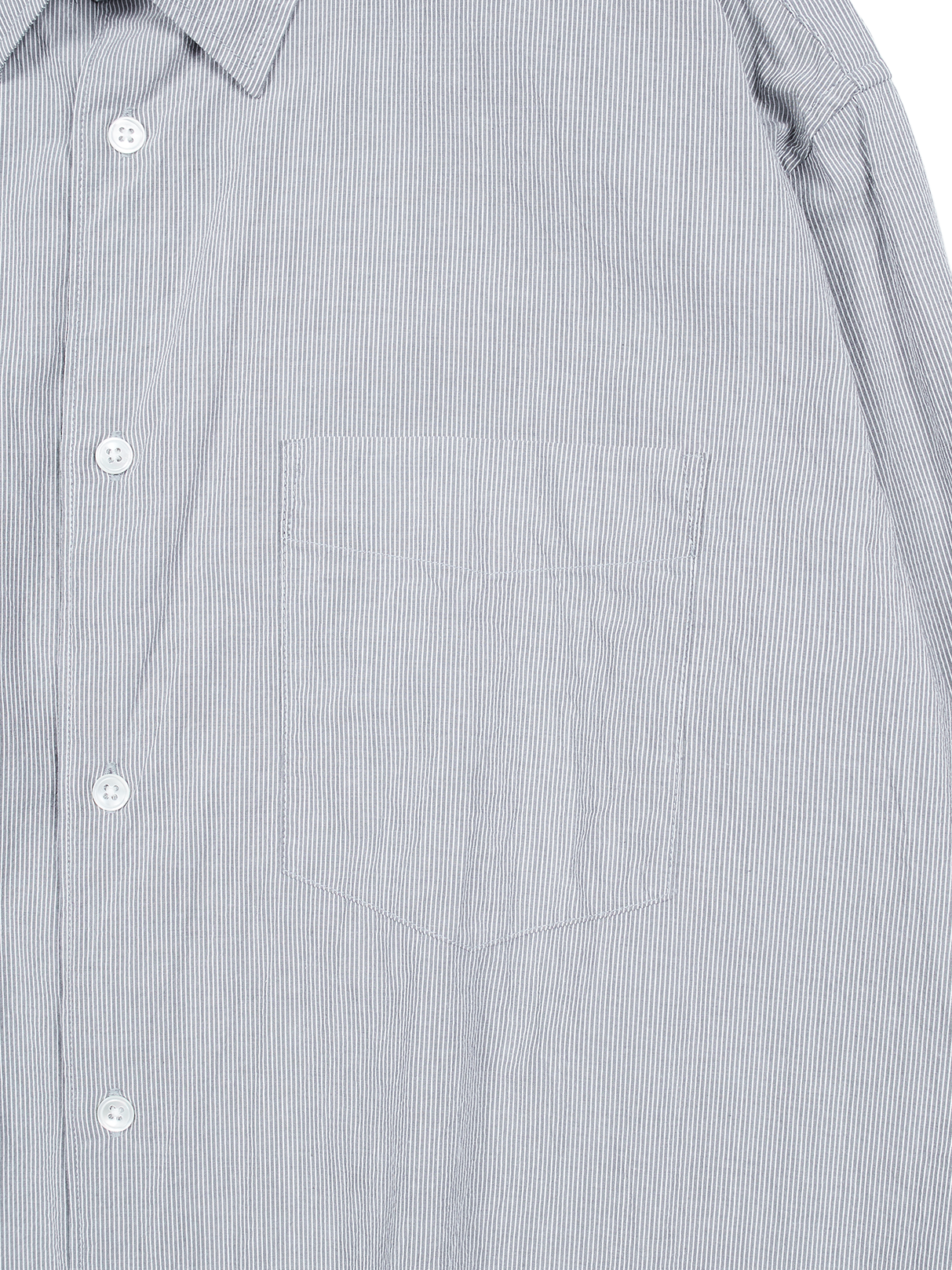 FINX COTTON LIGHT CORD LANE STRIPE SHIRTS｜GRAY STRIPE