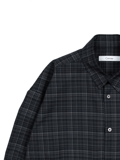 Super180's WORSTED WOOL CHECK SHIRTS｜BLACK CHECK