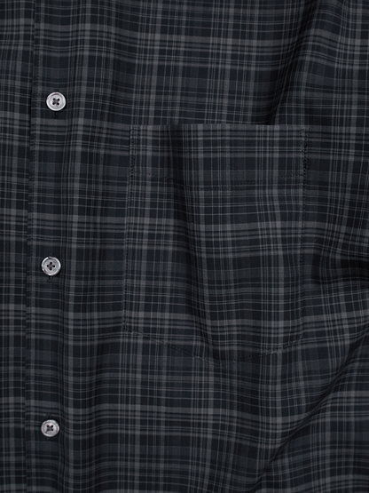 Super180's WORSTED WOOL CHECK SHIRTS｜BLACK CHECK