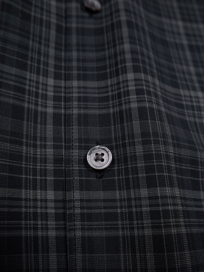 Super180's WORSTED WOOL CHECK SHIRTS｜BLACK CHECK