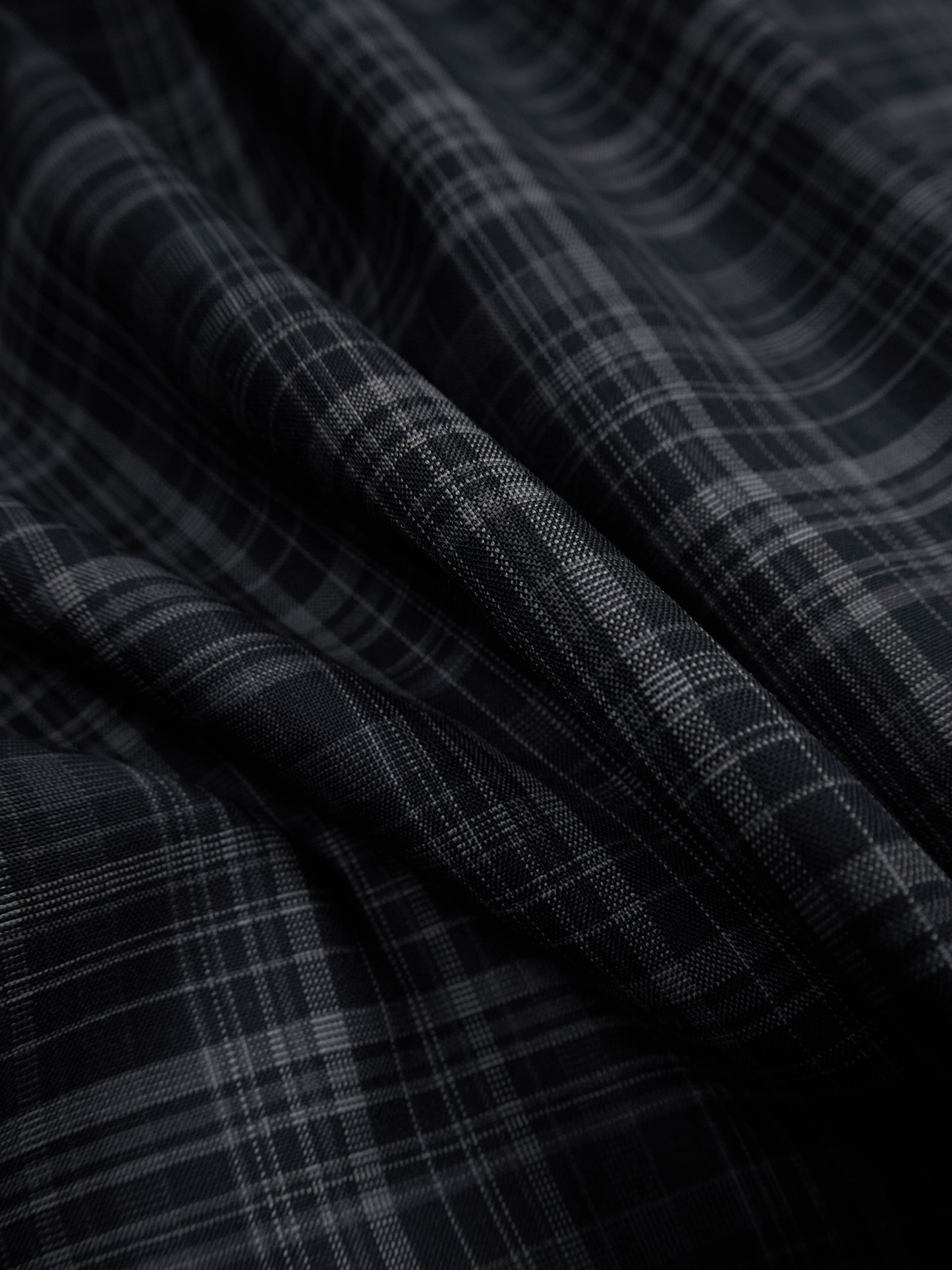Super180's WORSTED WOOL CHECK SHIRTS｜BLACK CHECK