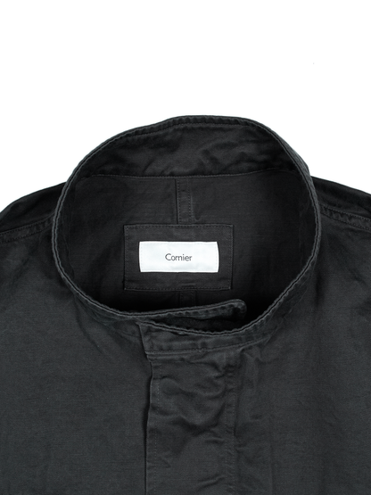 GARMENT DYED FINX/ZIMBABWE COTTON M-65 FISHTAIL COAT｜INK BLACK