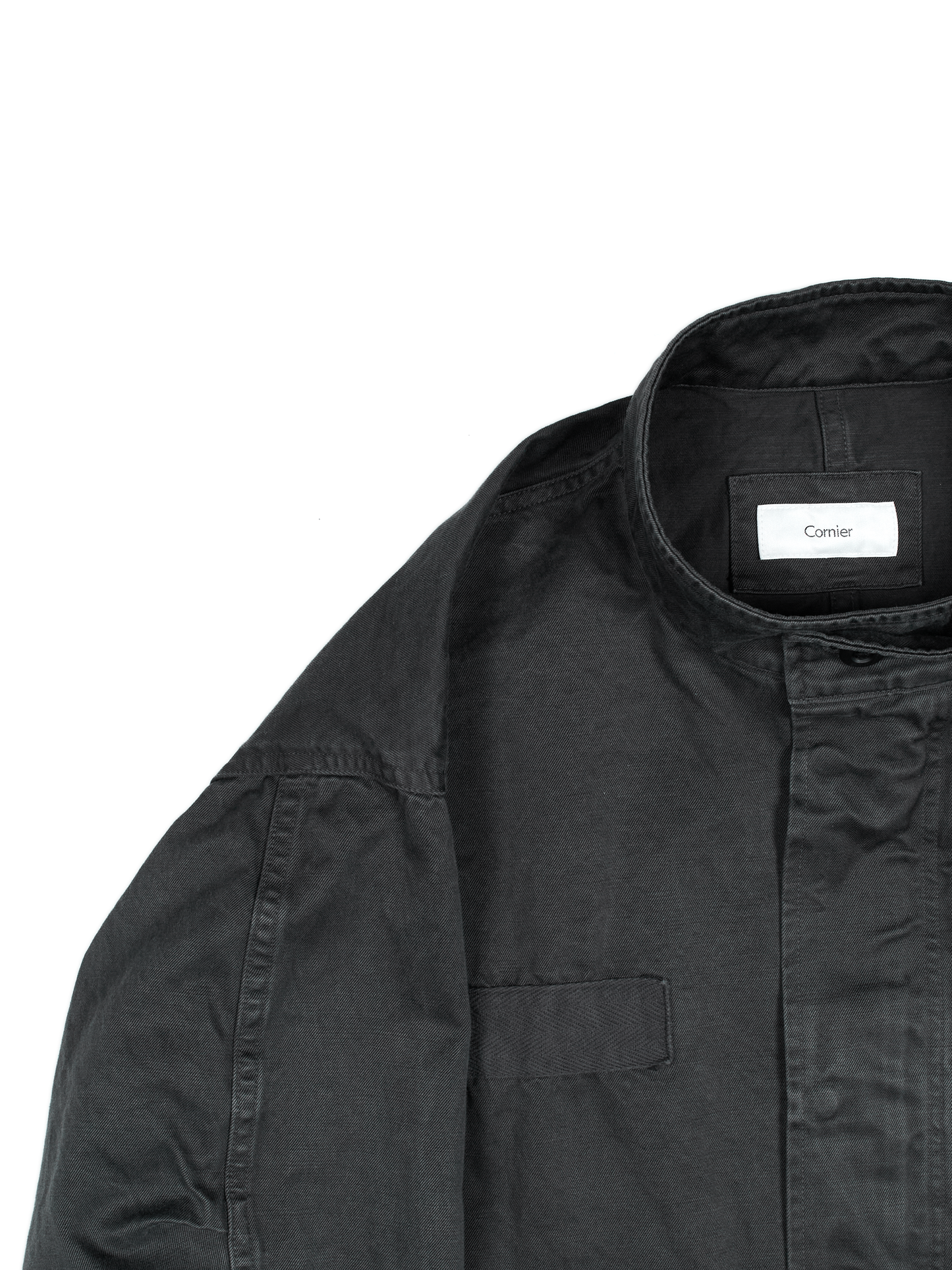 GARMENT DYED FINX/ZIMBABWE COTTON M-65 FISHTAIL COAT｜INK BLACK