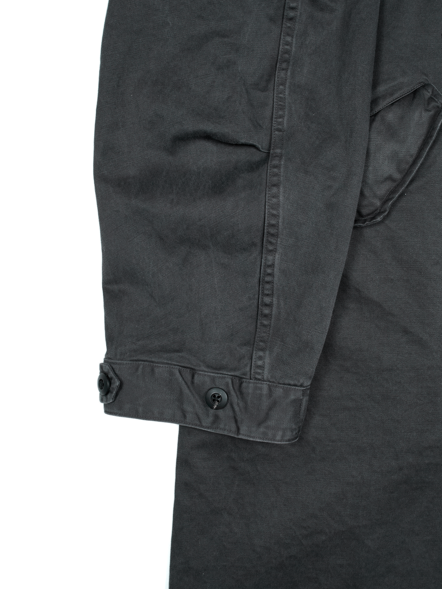 GARMENT DYED FINX/ZIMBABWE COTTON M-65 FISHTAIL COAT｜INK BLACK