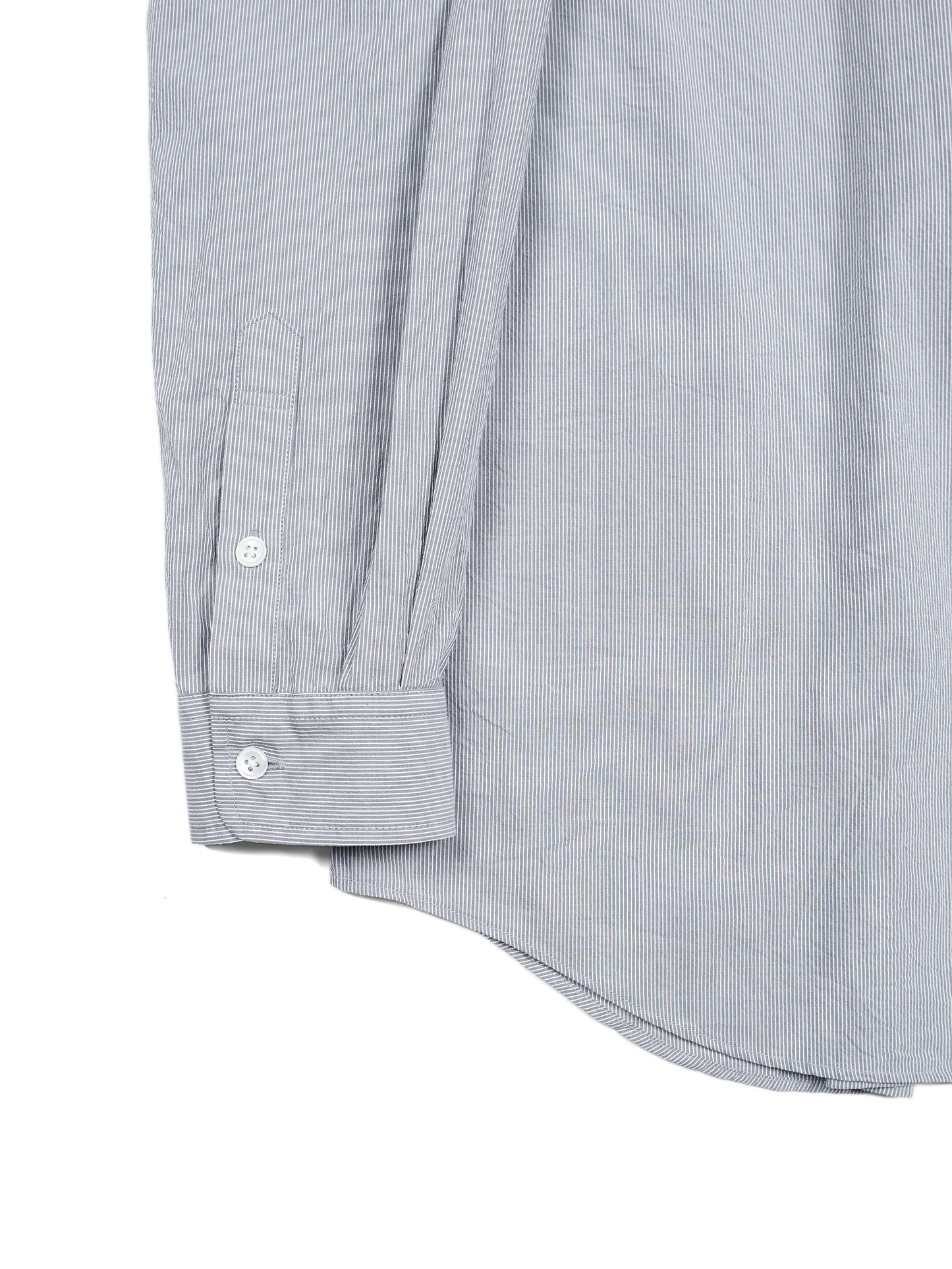 FINX COTTON LIGHT CORD LANE STRIPE SHIRTS｜GRAY STRIPE