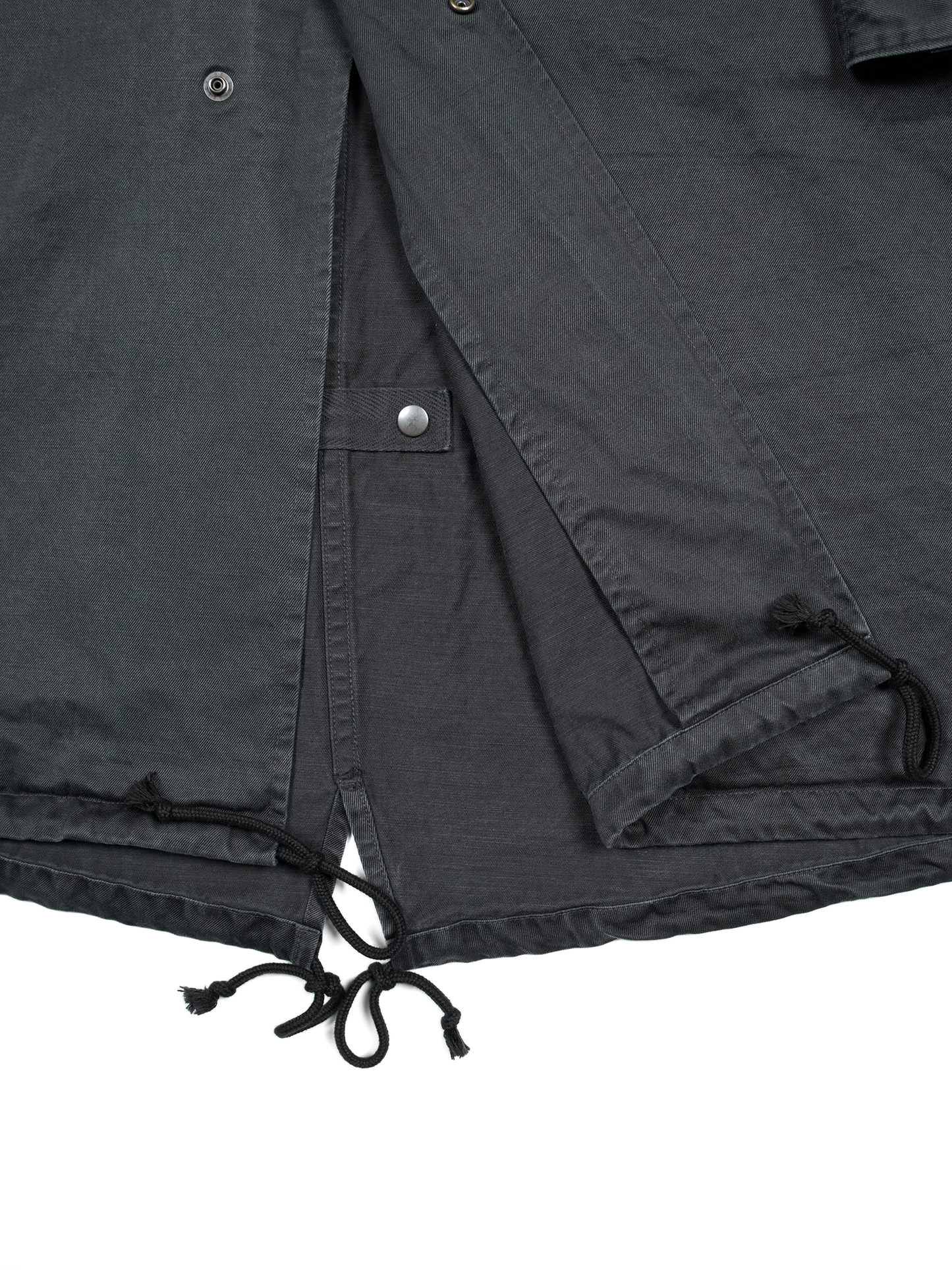 GARMENT DYED FINX/ZIMBABWE COTTON M-65 FISHTAIL COAT｜INK BLACK